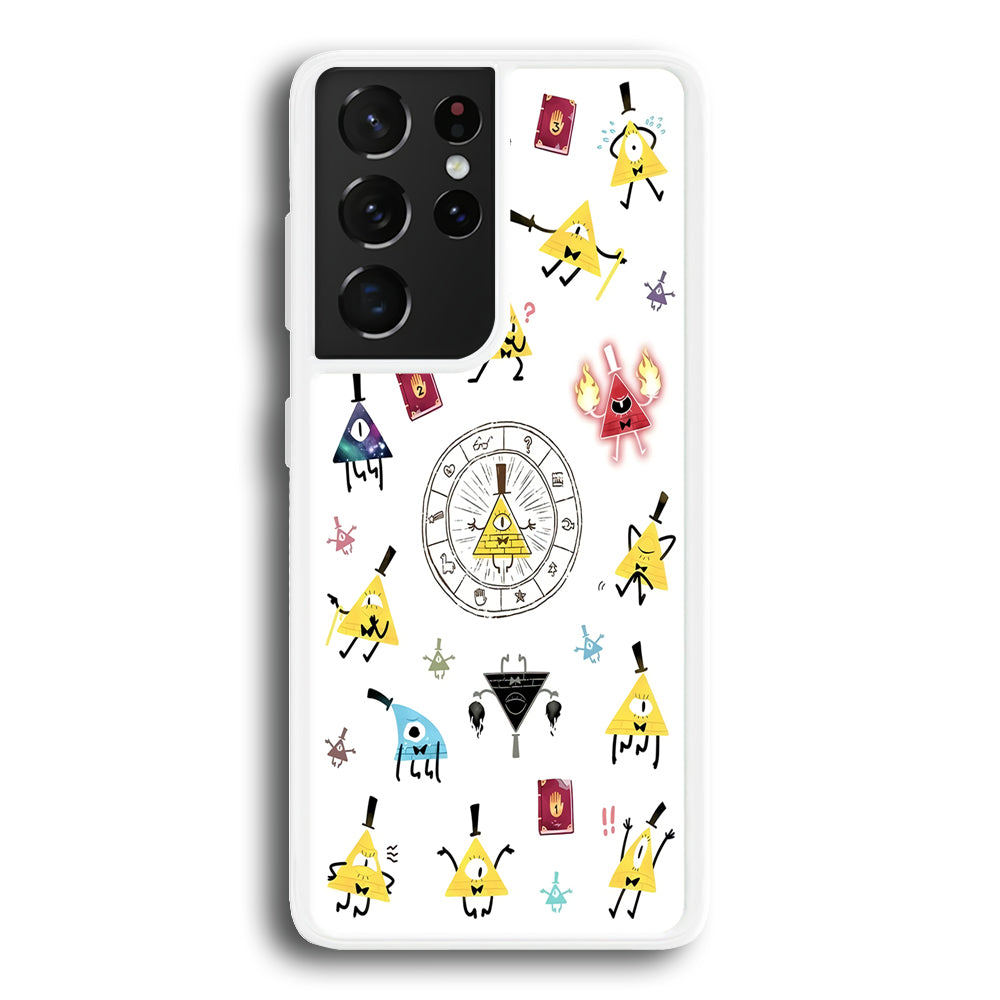 Gravity Falls Bill Cipher Doodle Samsung Galaxy S21 Ultra Case-Phone Case-Rubber White (2D Case)-Altracase