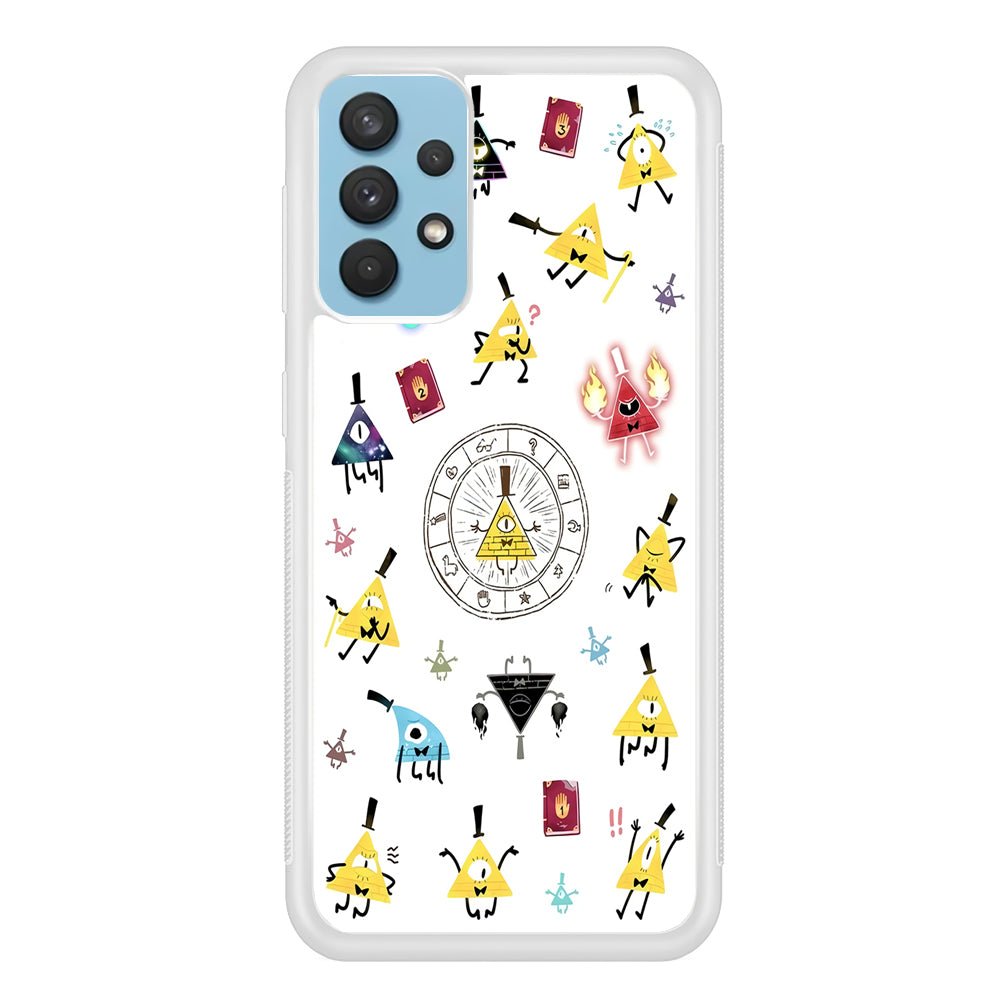Gravity Falls Bill Cipher Doodle Samsung Galaxy A32 Case-Phone Case-Rubber White (2D Case)-Altracase