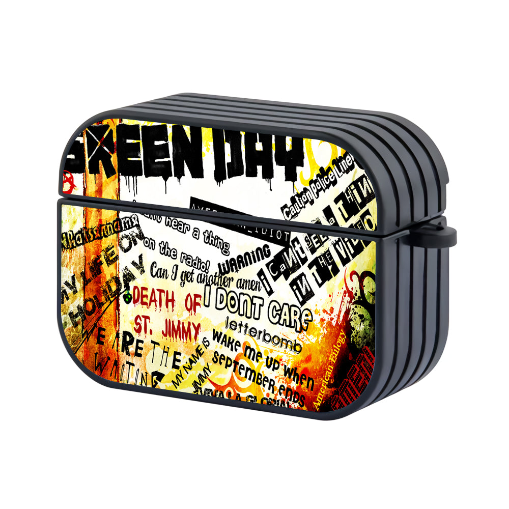 Green Day Song Title Hard Plastic Case Cover For Apple Airpods Pro 2-AirPod Case-Altracase