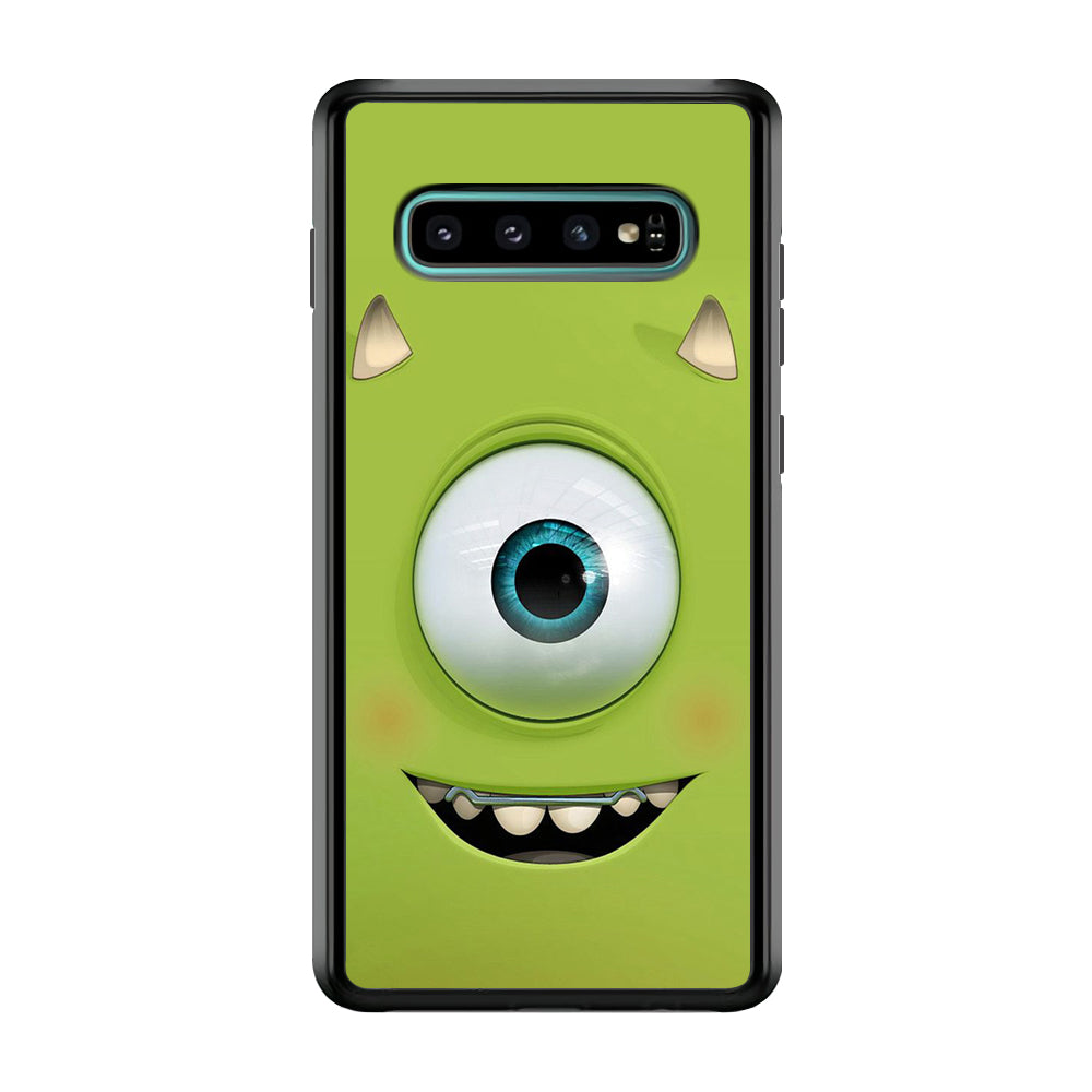 Green Face Monster Samsung Galaxy S10 Case-Phone Case-Rubber Black (2D Case)-Altracase