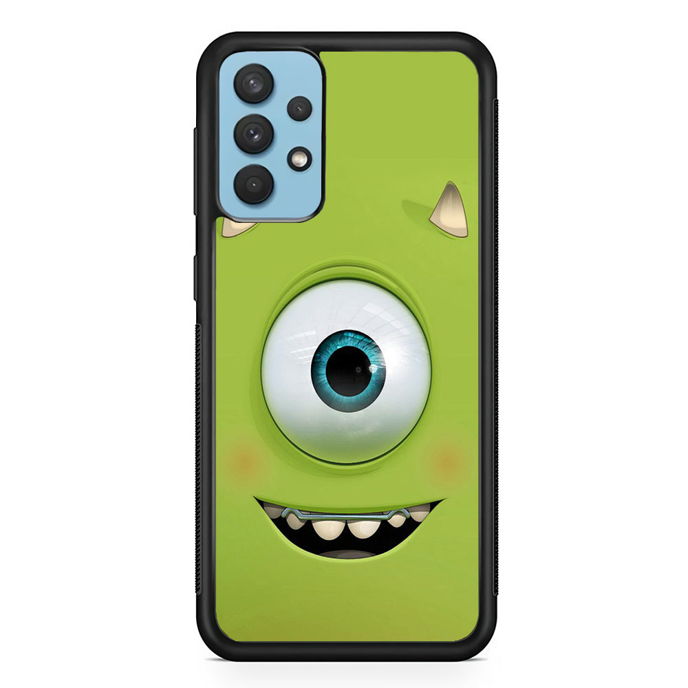 Green Face Monster Samsung Galaxy A32 Case-Phone Case-Rubber Black (2D Case)-Altracase