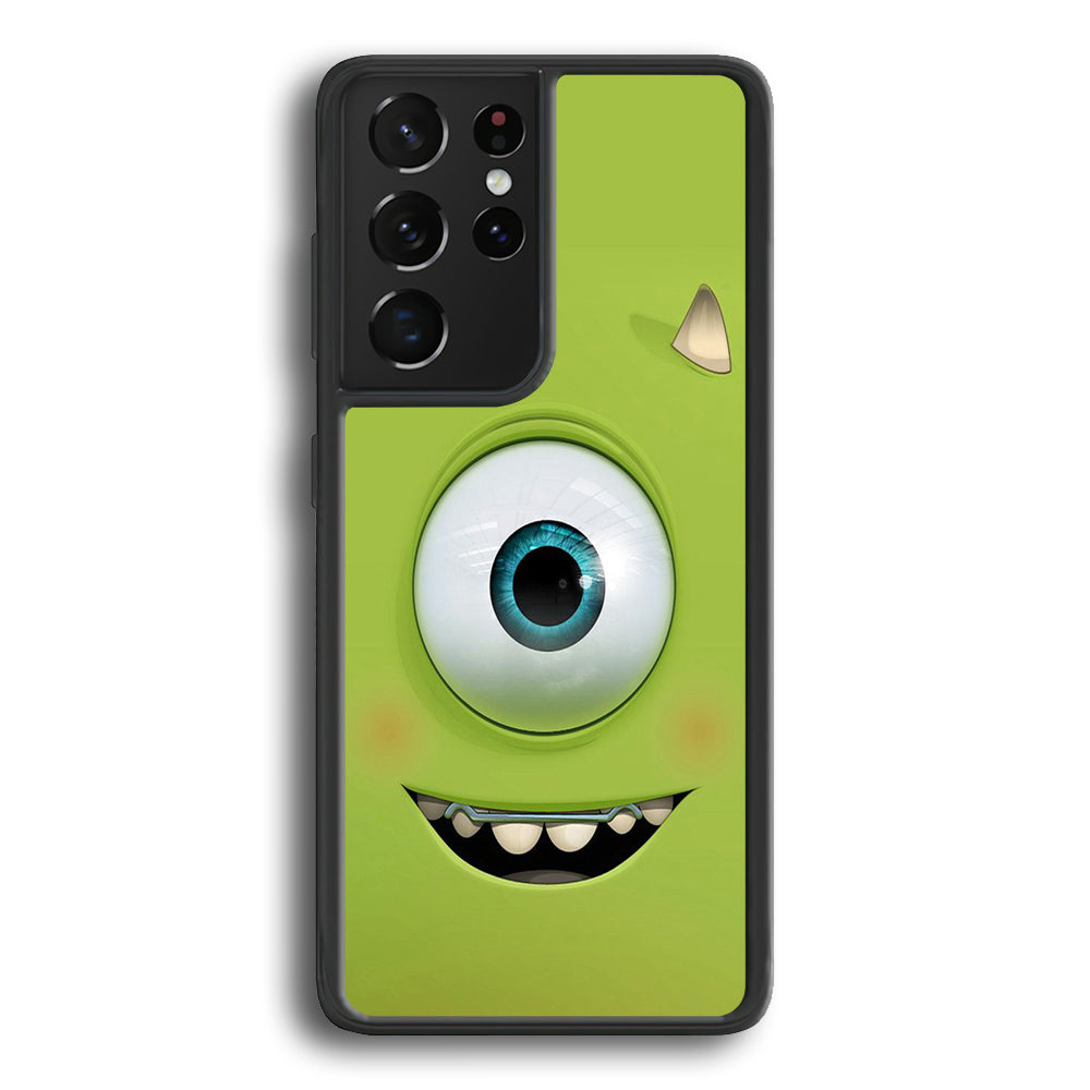 Green Face Monster Samsung Galaxy S21 Ultra Case-Phone Case-Rubber Black (2D Case)-Altracase