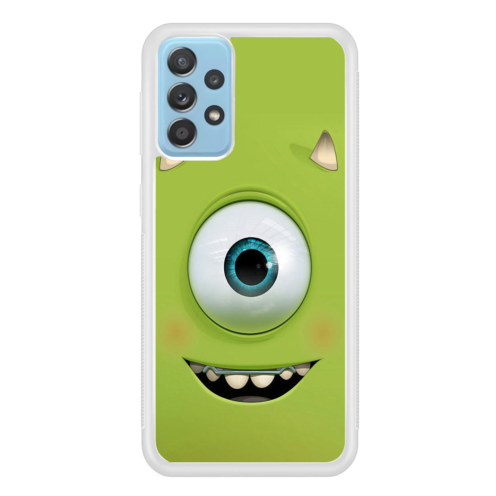 Green Face Monster Samsung Galaxy A52 Case-Phone Case-Rubber White (2D Case)-Altracase