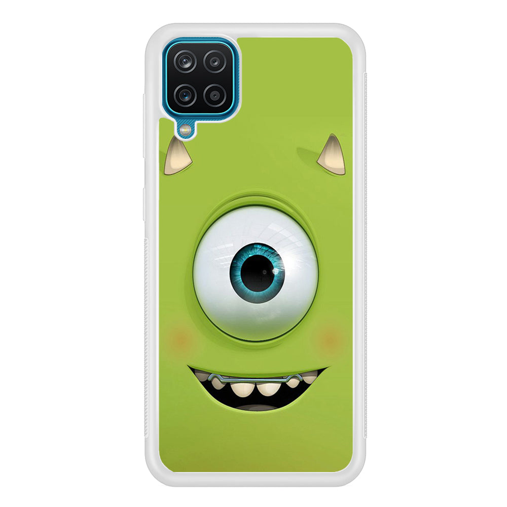 Green Face Monster Samsung Galaxy A12 Case-Phone Case-Rubber White (2D Case)-Altracase