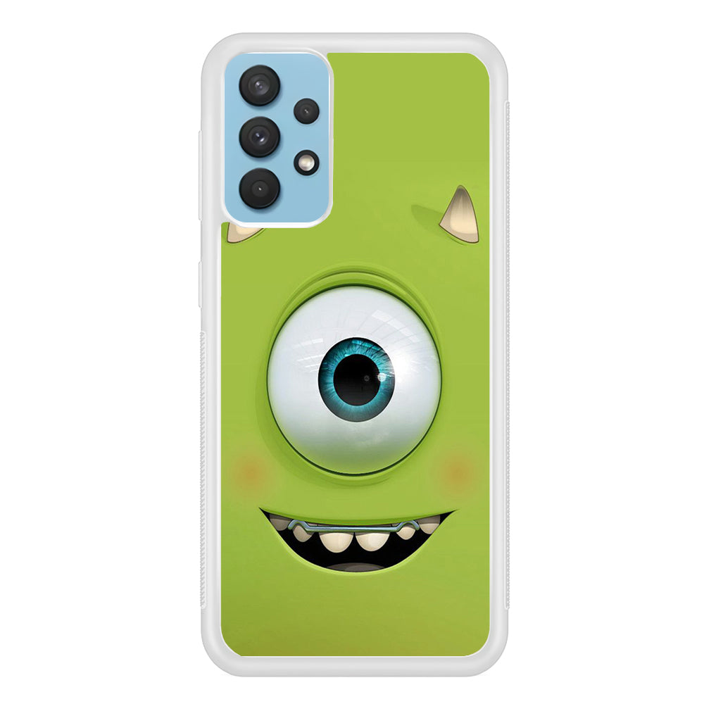Green Face Monster Samsung Galaxy A32 Case-Phone Case-Rubber White (2D Case)-Altracase