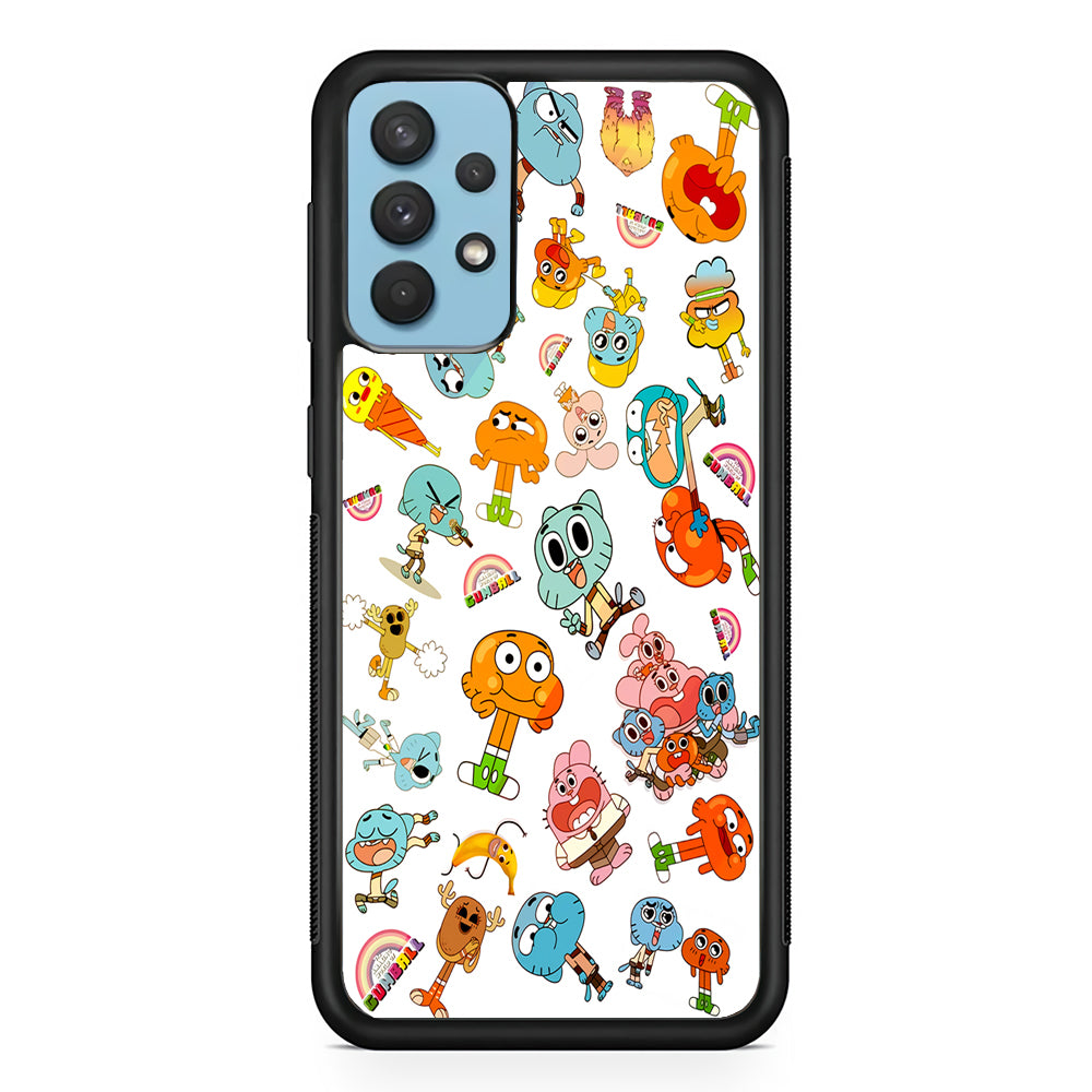 Gumball Doodle Samsung Galaxy A32 Case-Phone Case-Rubber Black (2D Case)-Altracase