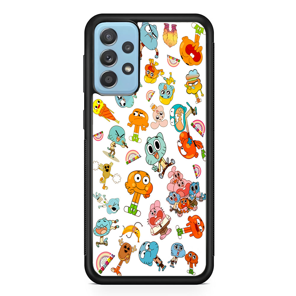 Gumball Doodle Samsung Galaxy A52 Case-Phone Case-Rubber Black (2D Case)-Altracase