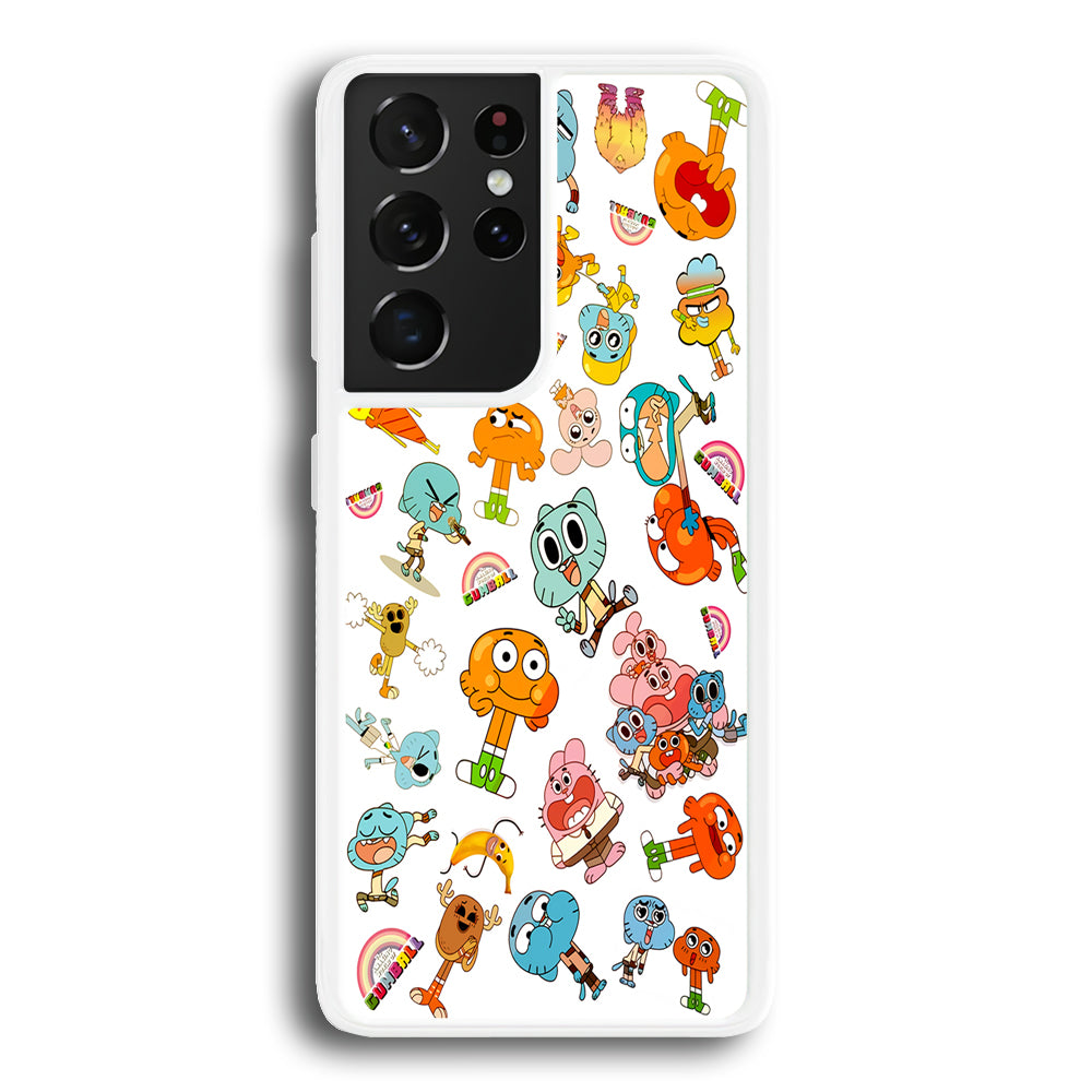 Gumball Doodle Samsung Galaxy S21 Ultra Case-Phone Case-Rubber White (2D Case)-Altracase