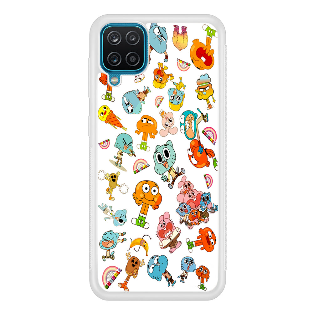 Gumball Doodle Samsung Galaxy A12 Case-Phone Case-Rubber White (2D Case)-Altracase