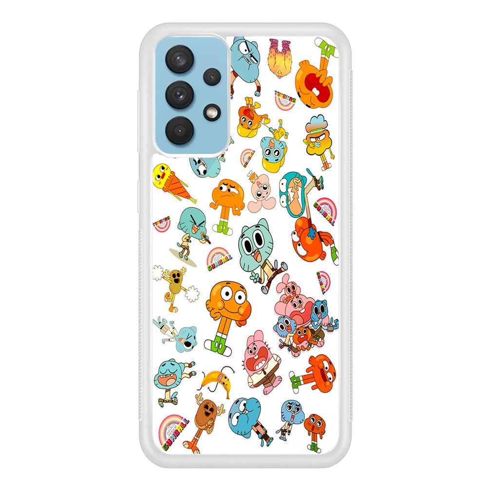 Gumball Doodle Samsung Galaxy A32 Case-Phone Case-Rubber White (2D Case)-Altracase