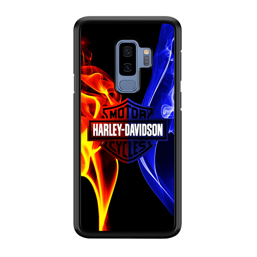 Harley Blue Red Fire Samsung Galaxy S9 Plus Case-Phone Case-Rubber Black (2D Case)-Altracase