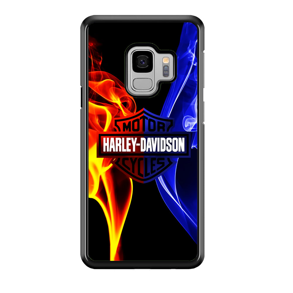 Harley Blue Red Fire Samsung Galaxy S9 Case-Phone Case-Rubber Black (2D Case)-Altracase