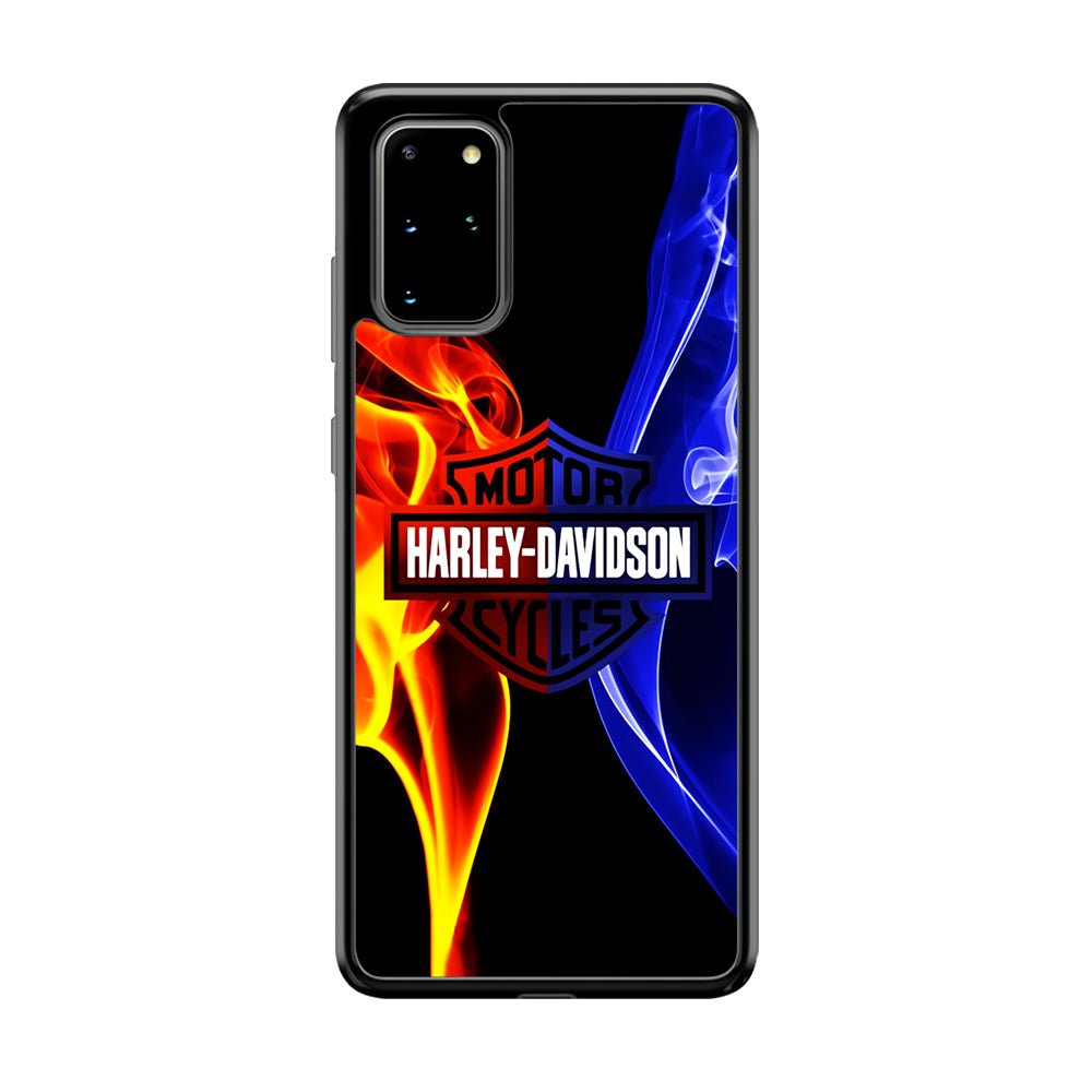Harley Blue Red Fire Samsung Galaxy S20 Plus Case-Phone Case-Rubber Black (2D Case)-Altracase