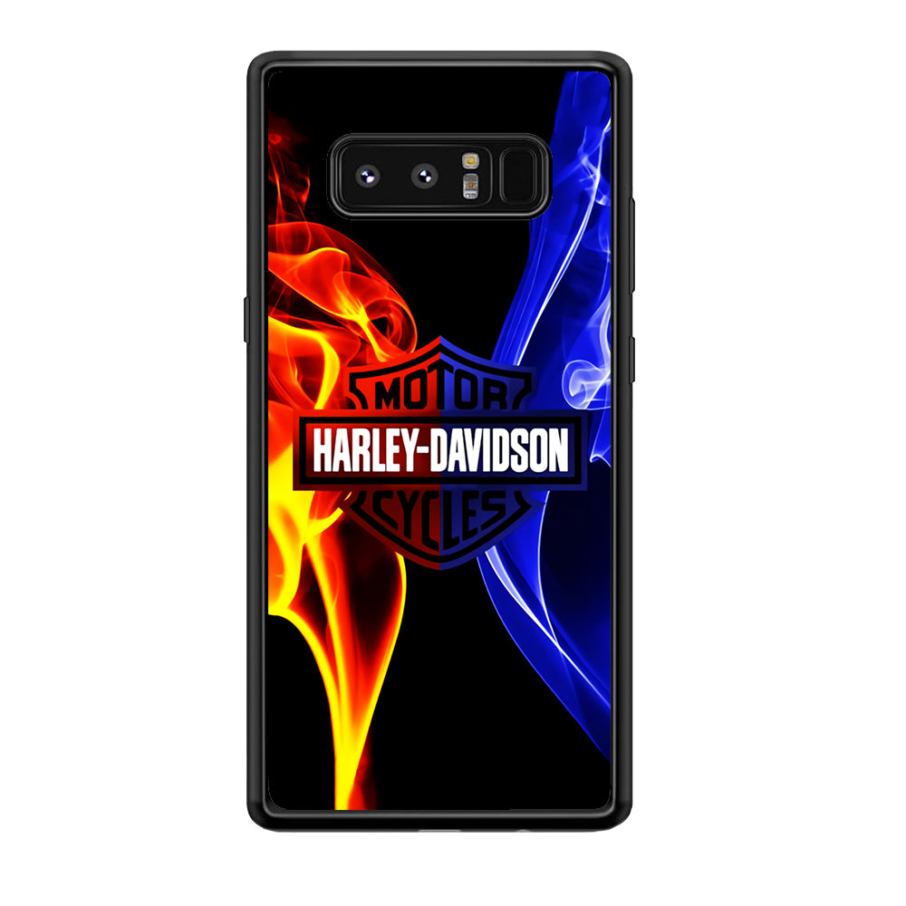 Harley Blue Red Fire Samsung Galaxy Note 8 Case-Phone Case-Rubber Black (2D Case)-Altracase