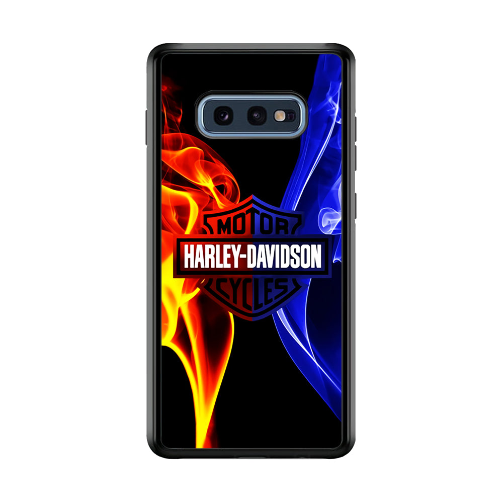 Harley Blue Red Fire Samsung Galaxy S10E Case-Phone Case-Rubber Black (2D Case)-Altracase