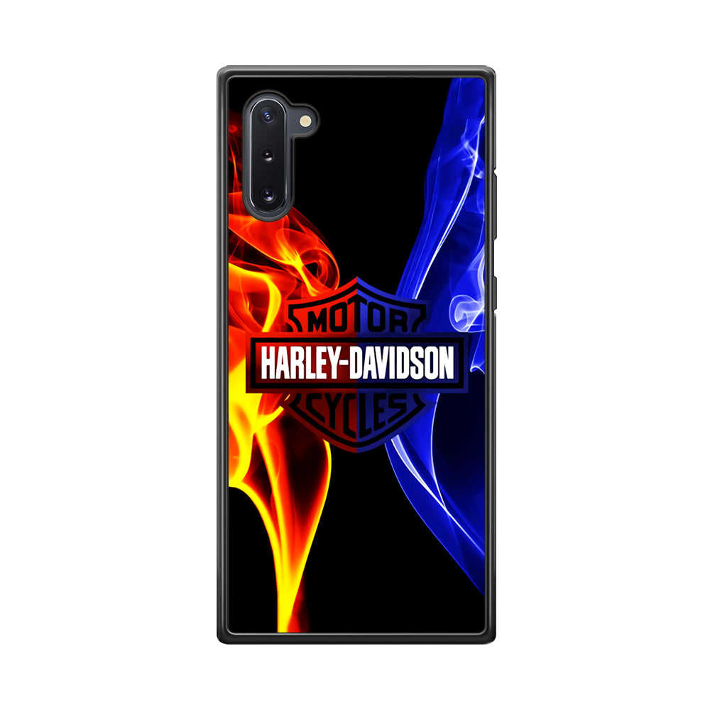 Harley Blue Red Fire Samsung Galaxy Note 10 Case-Phone Case-Rubber Black (2D Case)-Altracase