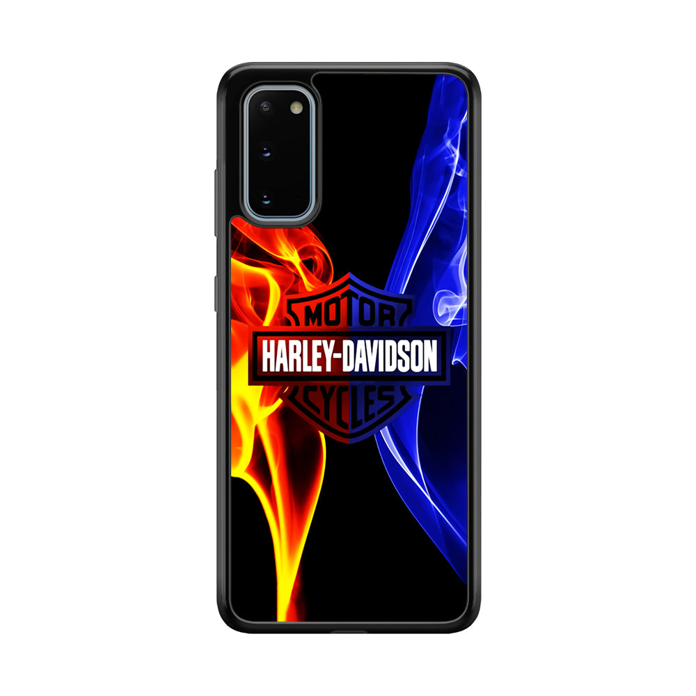 Harley Blue Red Fire Samsung Galaxy S20 Case-Phone Case-Rubber Black (2D Case)-Altracase