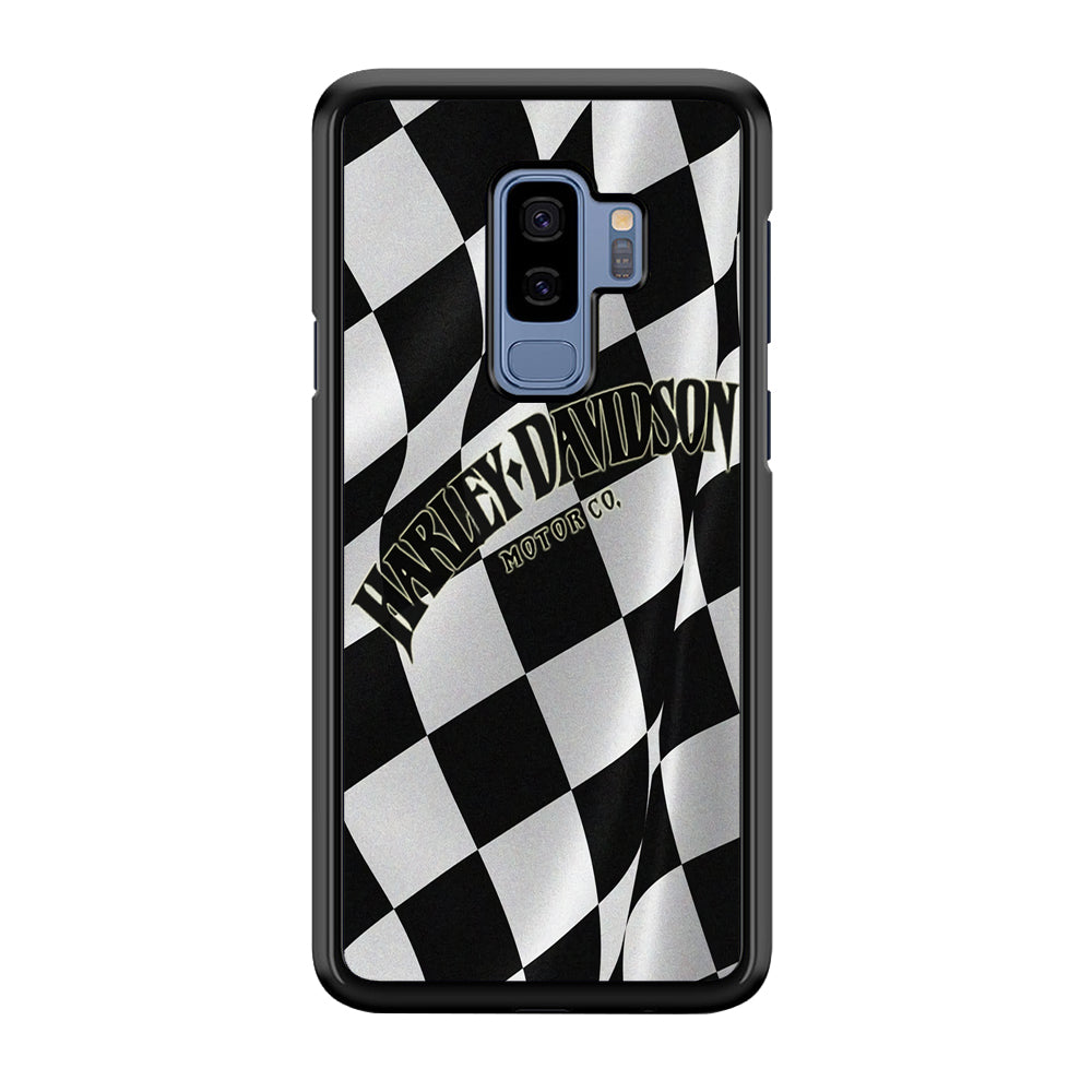 Harley Davidson Black White Flag Samsung Galaxy S9 Plus Case-Mobile Phone Case-Rubber Black (2D Case)-Altracase
