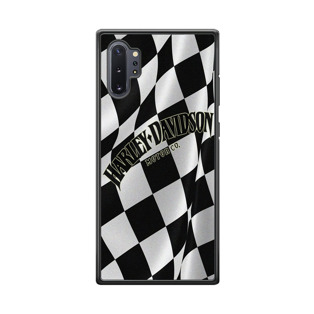 Harley Davidson Black White Flag Samsung Galaxy Note 10 Plus Case-Mobile Phone Case-Rubber Black (2D Case)-Altracase