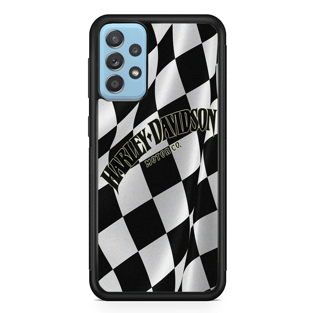 Harley Davidson Black White Flag Samsung Galaxy A52 Case-Mobile Phone Case-Rubber Black (2D Case)-Altracase