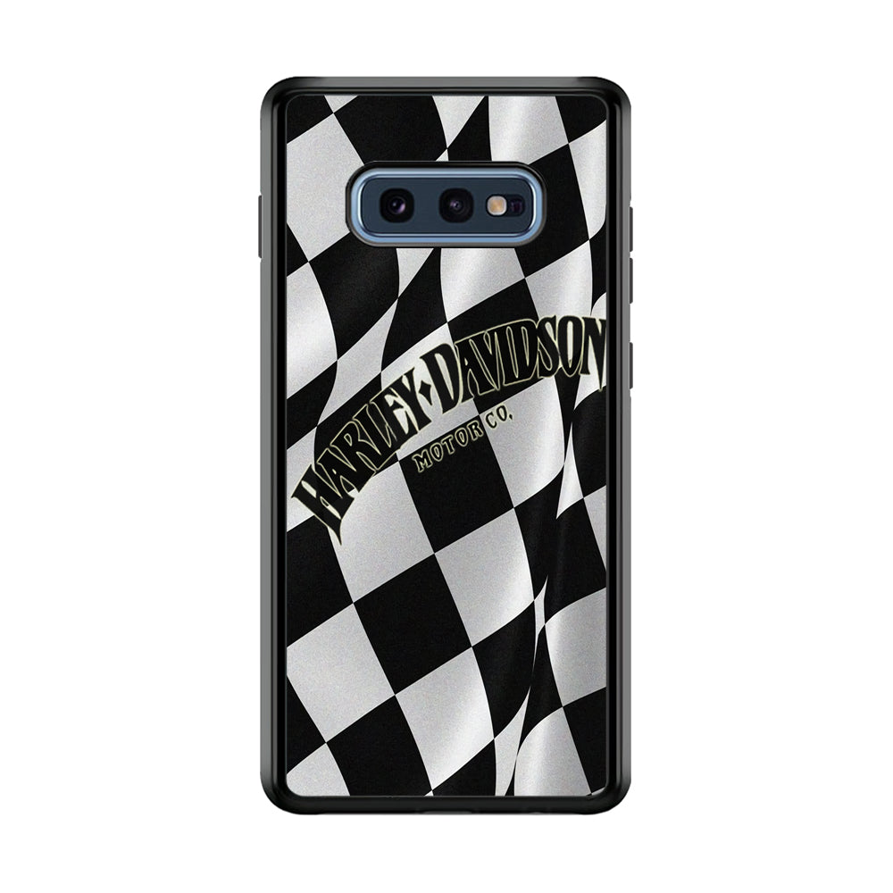 Harley Davidson Black White Flag Samsung Galaxy S10E Case-Mobile Phone Case-Rubber Black (2D Case)-Altracase