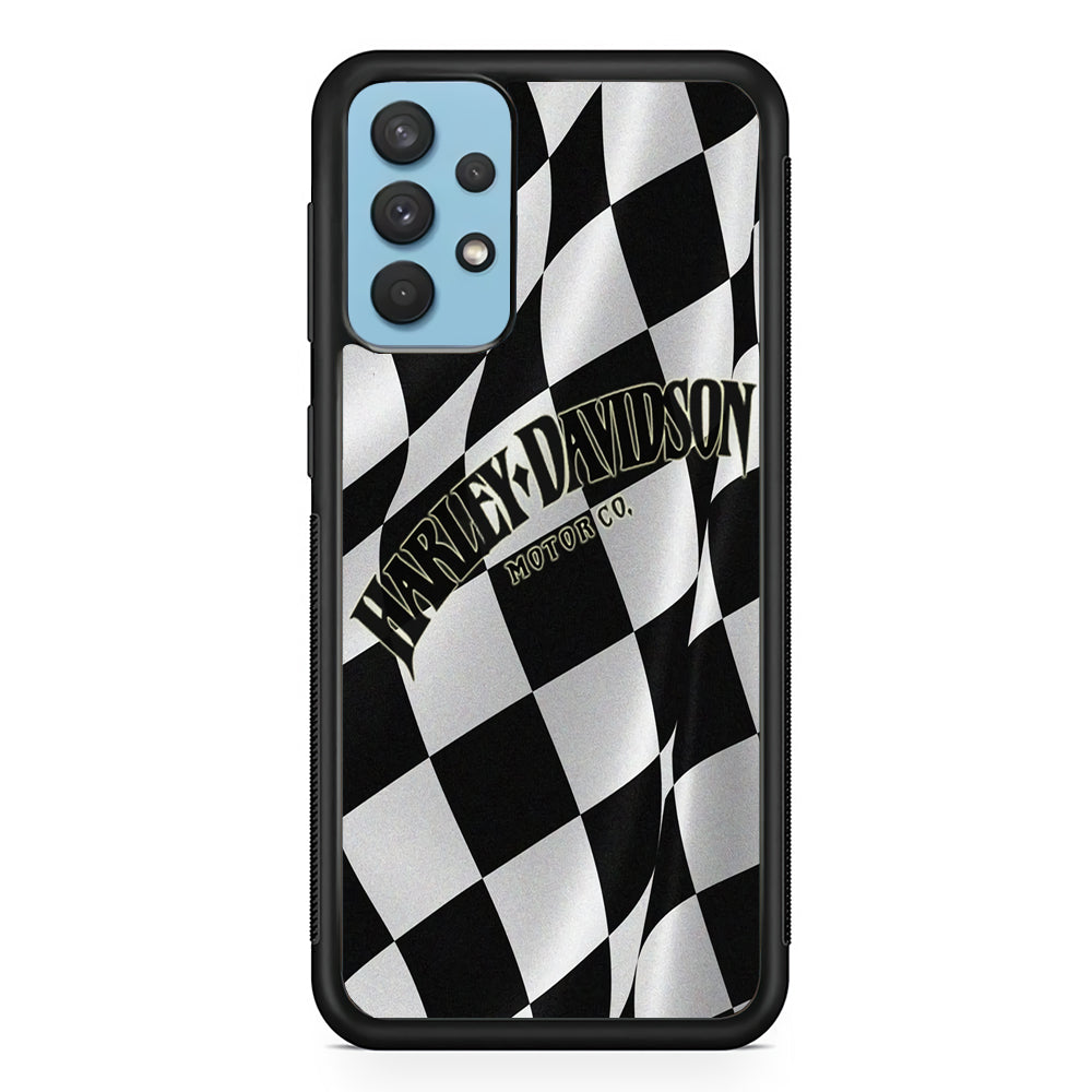 Harley Davidson Black White Flag Samsung Galaxy A32 Case-Mobile Phone Case-Rubber Black (2D Case)-Altracase