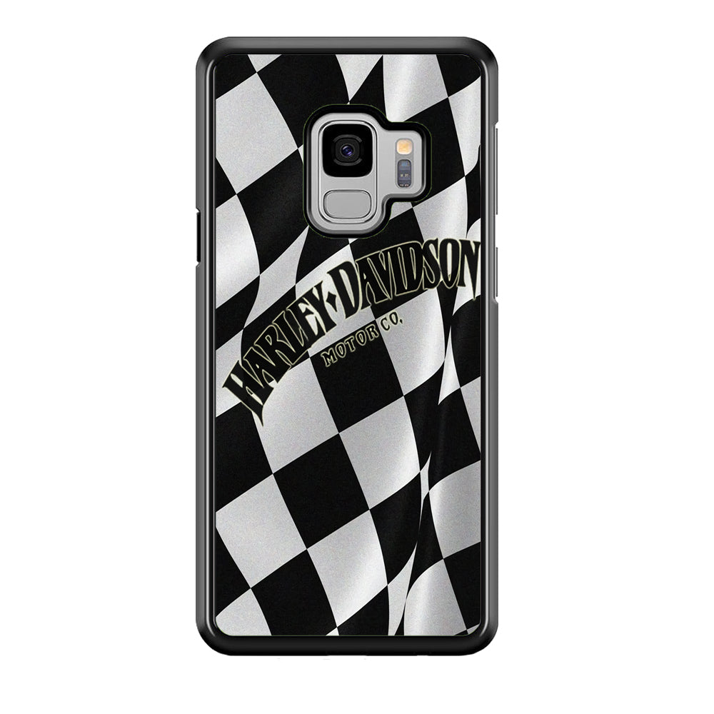 Harley Davidson Black White Flag Samsung Galaxy S9 Case-Mobile Phone Case-Rubber Black (2D Case)-Altracase