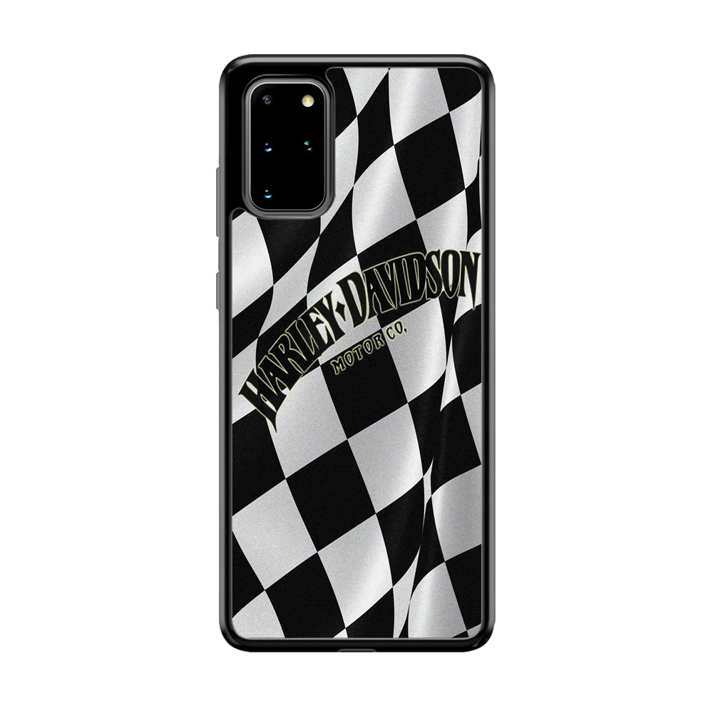 Harley Davidson Black White Flag Samsung Galaxy S20 Plus Case-Mobile Phone Case-Rubber Black (2D Case)-Altracase