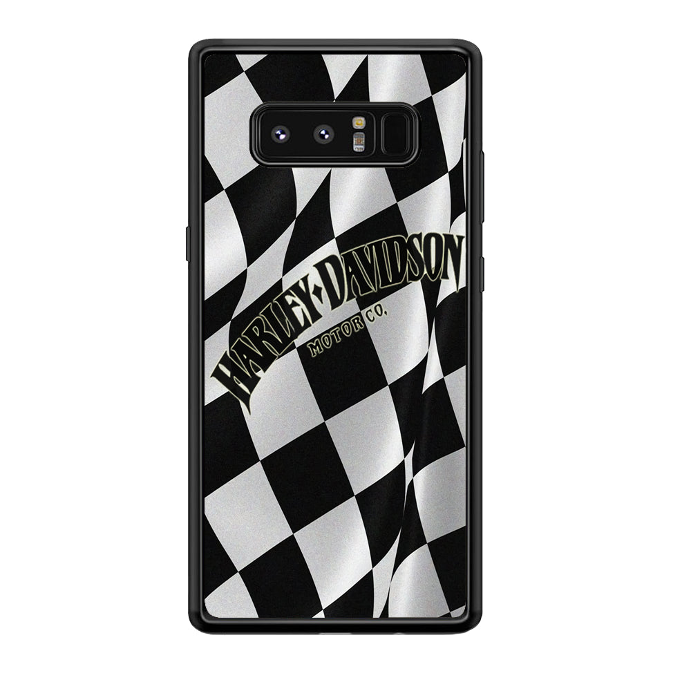 Harley Davidson Black White Flag Samsung Galaxy Note 8 Case-Mobile Phone Case-Rubber Black (2D Case)-Altracase