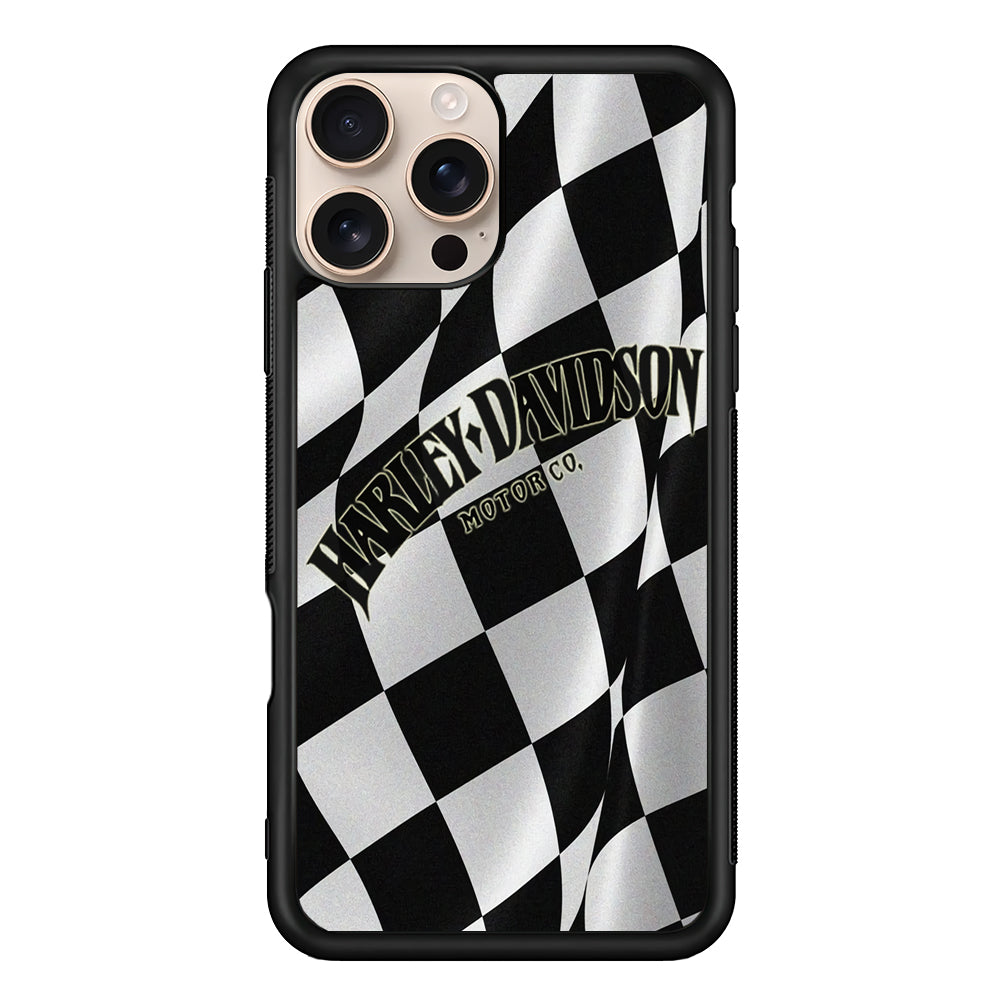 Harley Davidson Black White Flag iPhone 16 Pro Case - Altracase