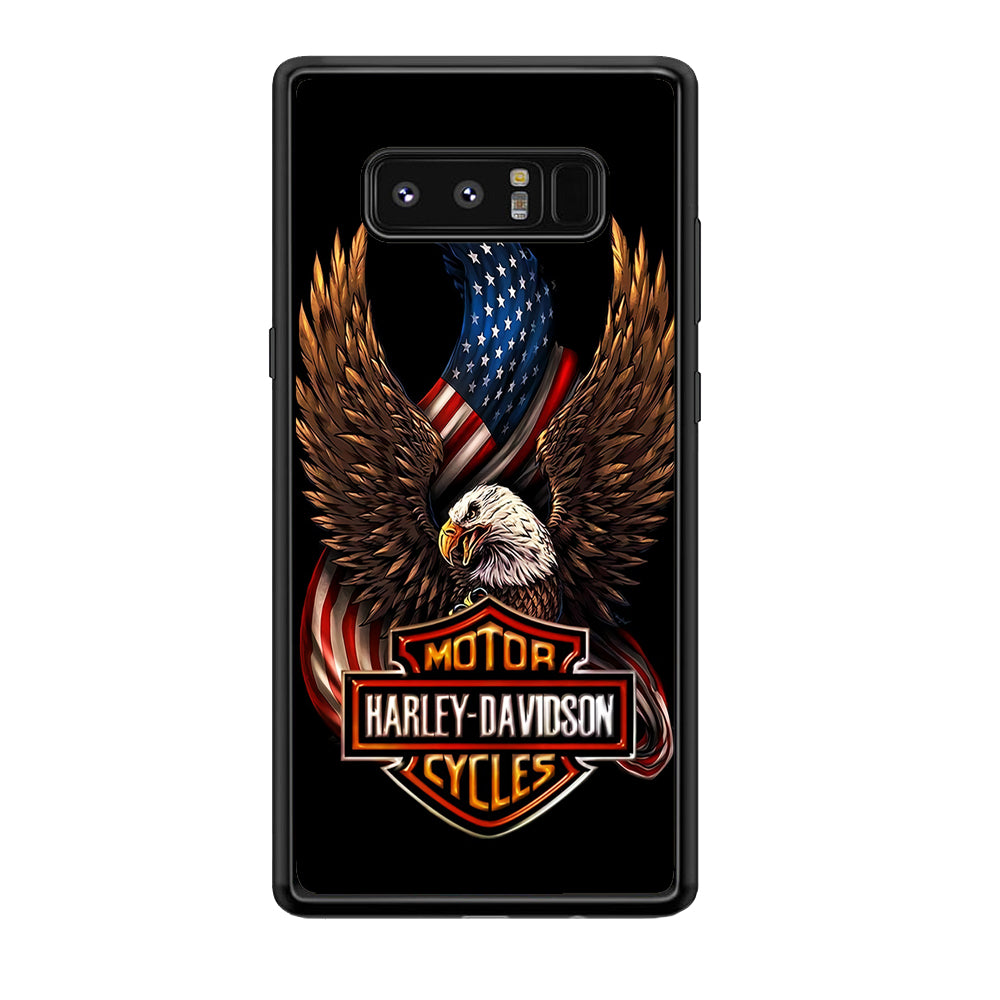 Harley Davidson Eagle US Samsung Galaxy Note 8 Case-Mobile Phone Case-Rubber Black (2D Case)-Altracase