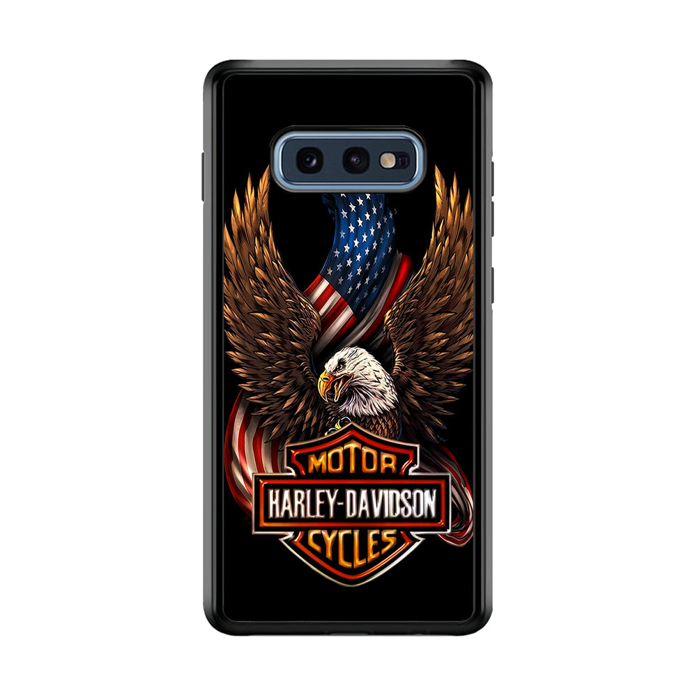 Harley Davidson Eagle US Samsung Galaxy S10E Case-Mobile Phone Case-Rubber Black (2D Case)-Altracase