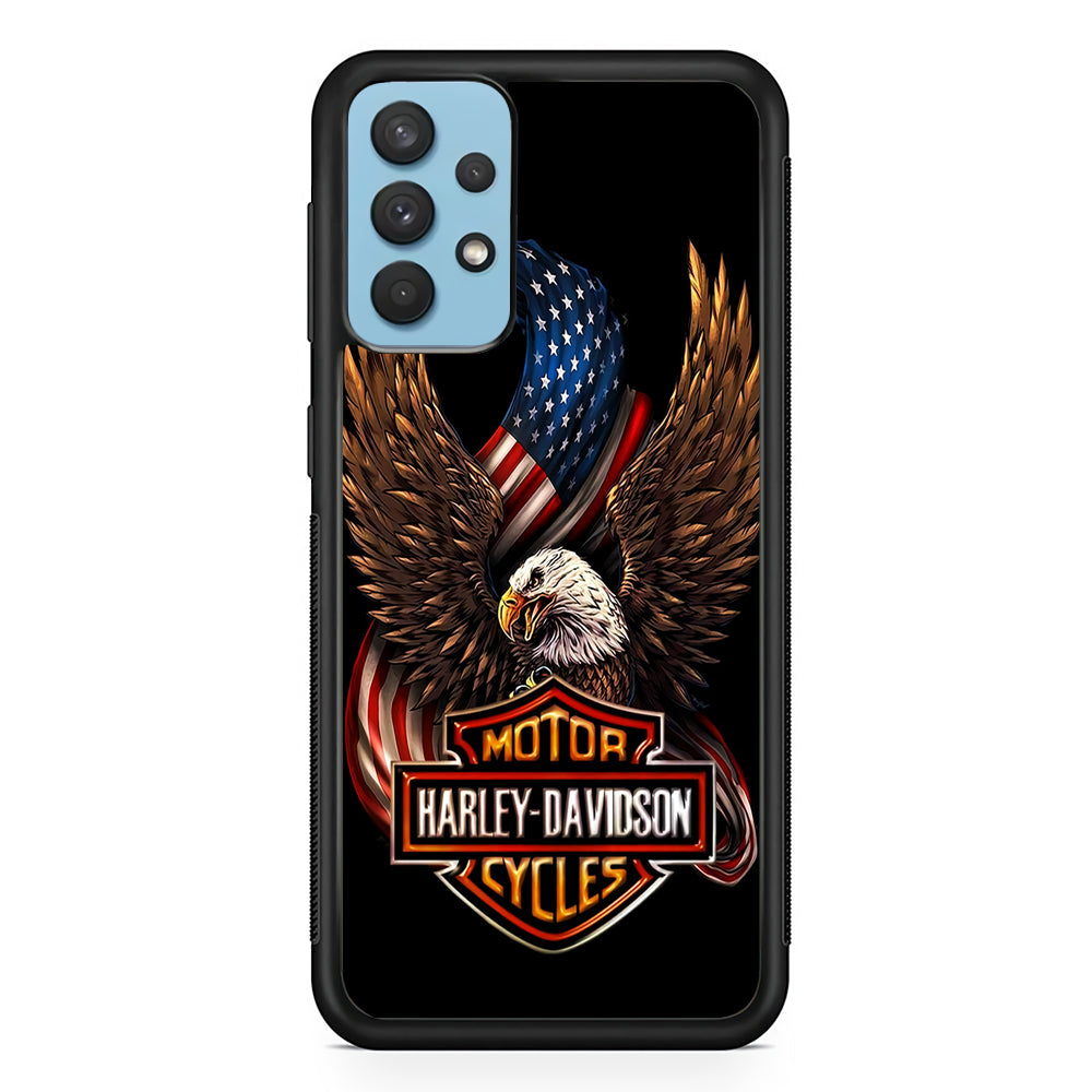 Harley Davidson Eagle US Samsung Galaxy A32 Case-Mobile Phone Case-Rubber Black (2D Case)-Altracase