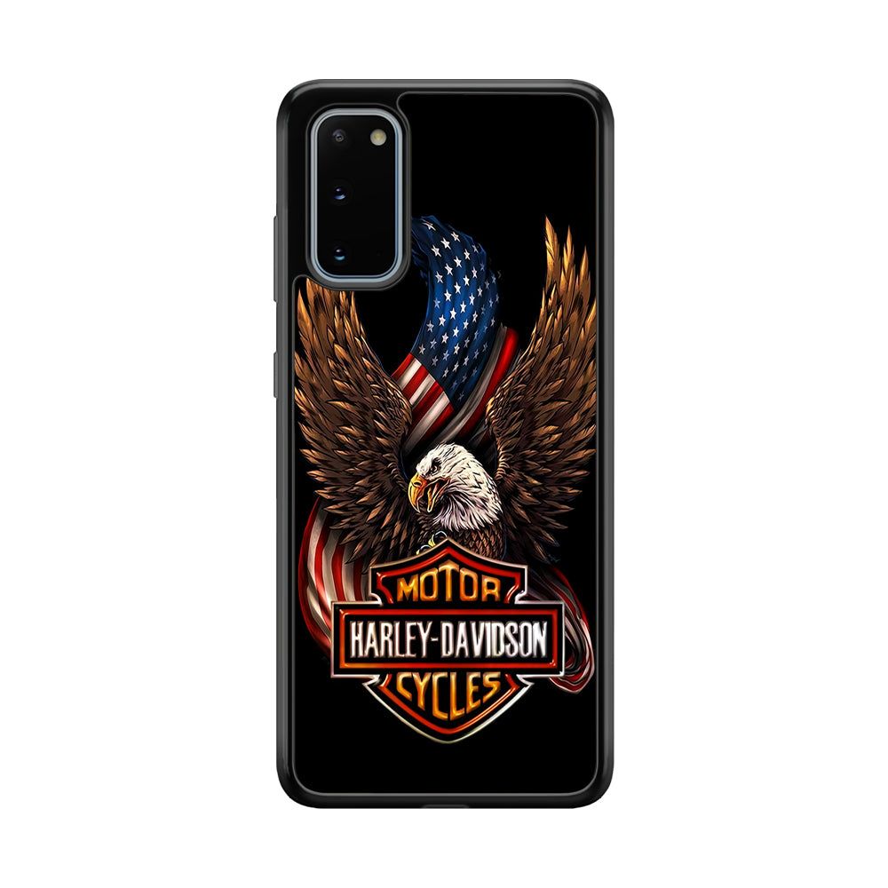 Harley Davidson Eagle US Samsung Galaxy S20 Case-Mobile Phone Case-Rubber Black (2D Case)-Altracase