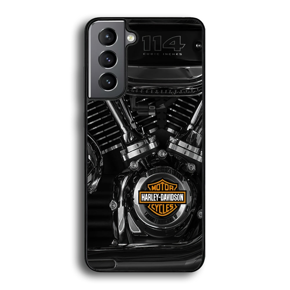 Harley Davidson Engine Samsung Galaxy S24 Case-Mobile Phone Case-Rubber Black (2D Case)-Altracase