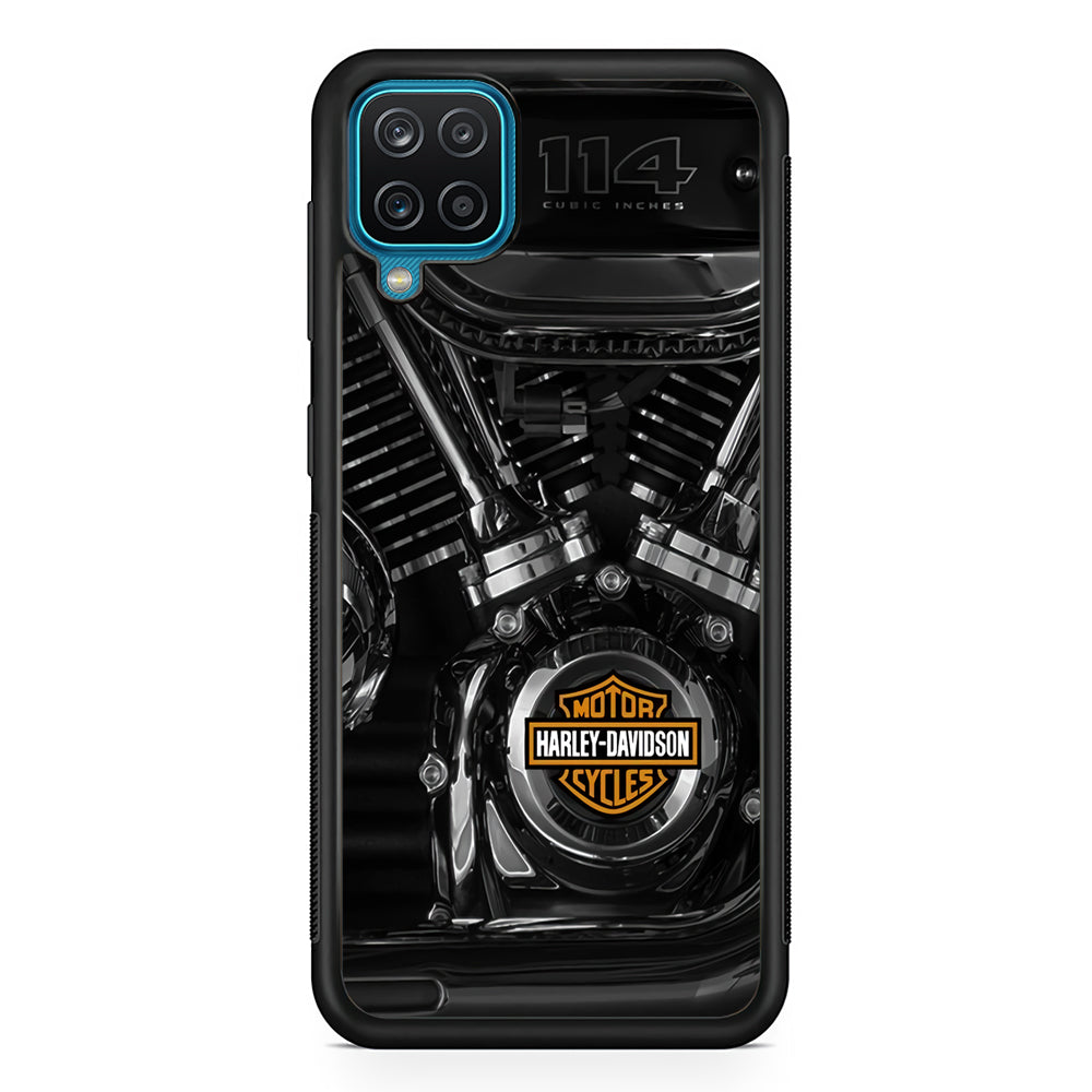 Harley Davidson Engine Samsung Galaxy A12 Case-Mobile Phone Case-Rubber Black (2D Case)-Altracase