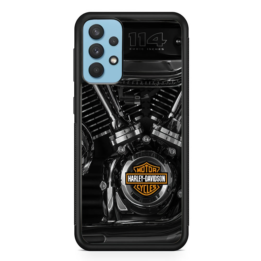 Harley Davidson Engine Samsung Galaxy A32 Case-Mobile Phone Case-Rubber Black (2D Case)-Altracase