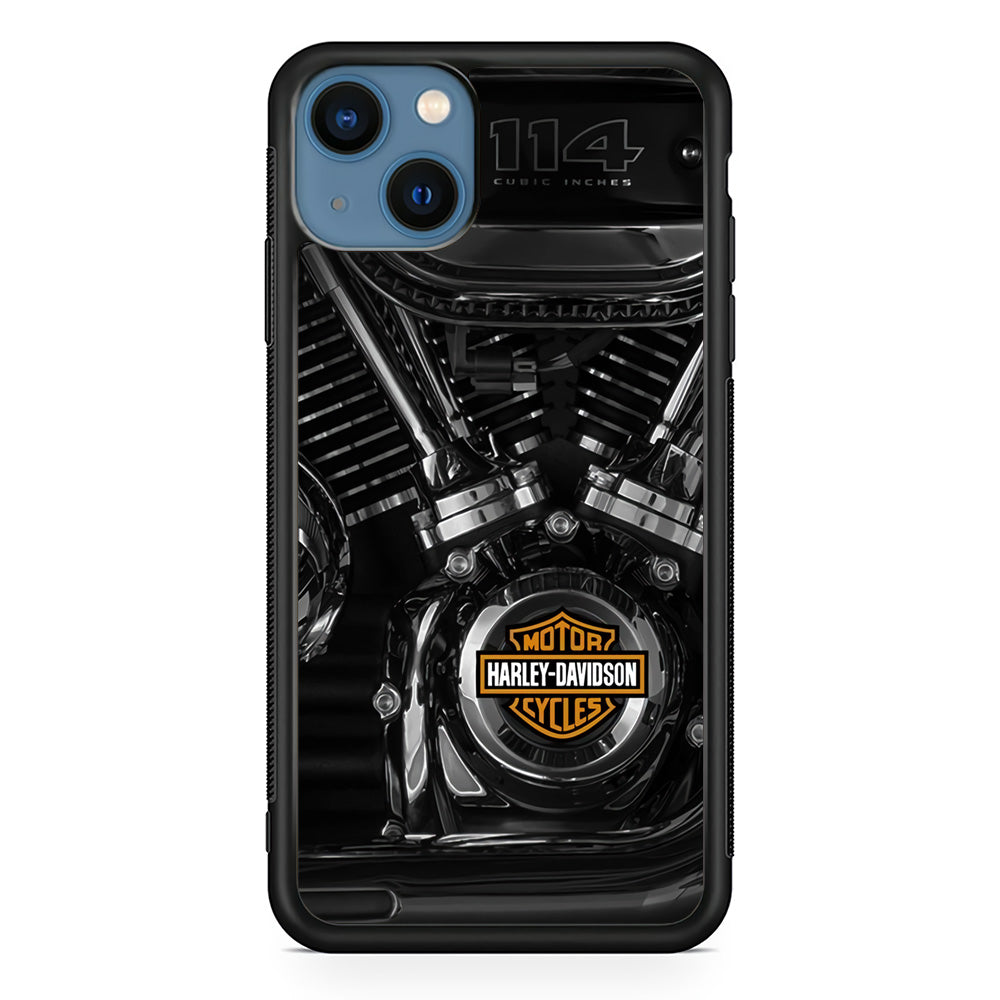 Harley Davidson Engine iPhone 14 Case-Mobile Phone Case-Rubber Black (2D Case)-Altracase