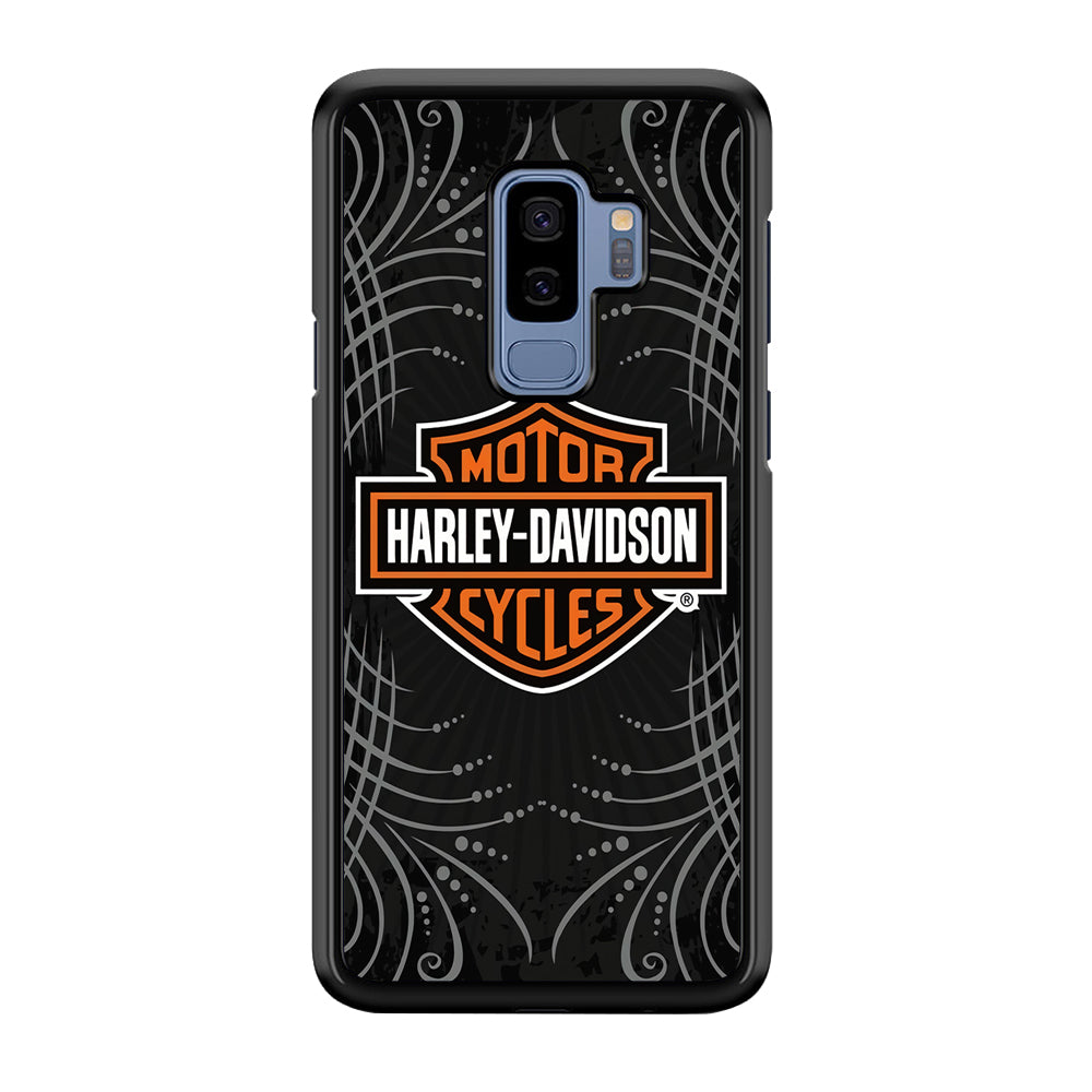 Harley Davidson Grey Motif Samsung Galaxy S9 Plus Case-Mobile Phone Case-Rubber Black (2D Case)-Altracase