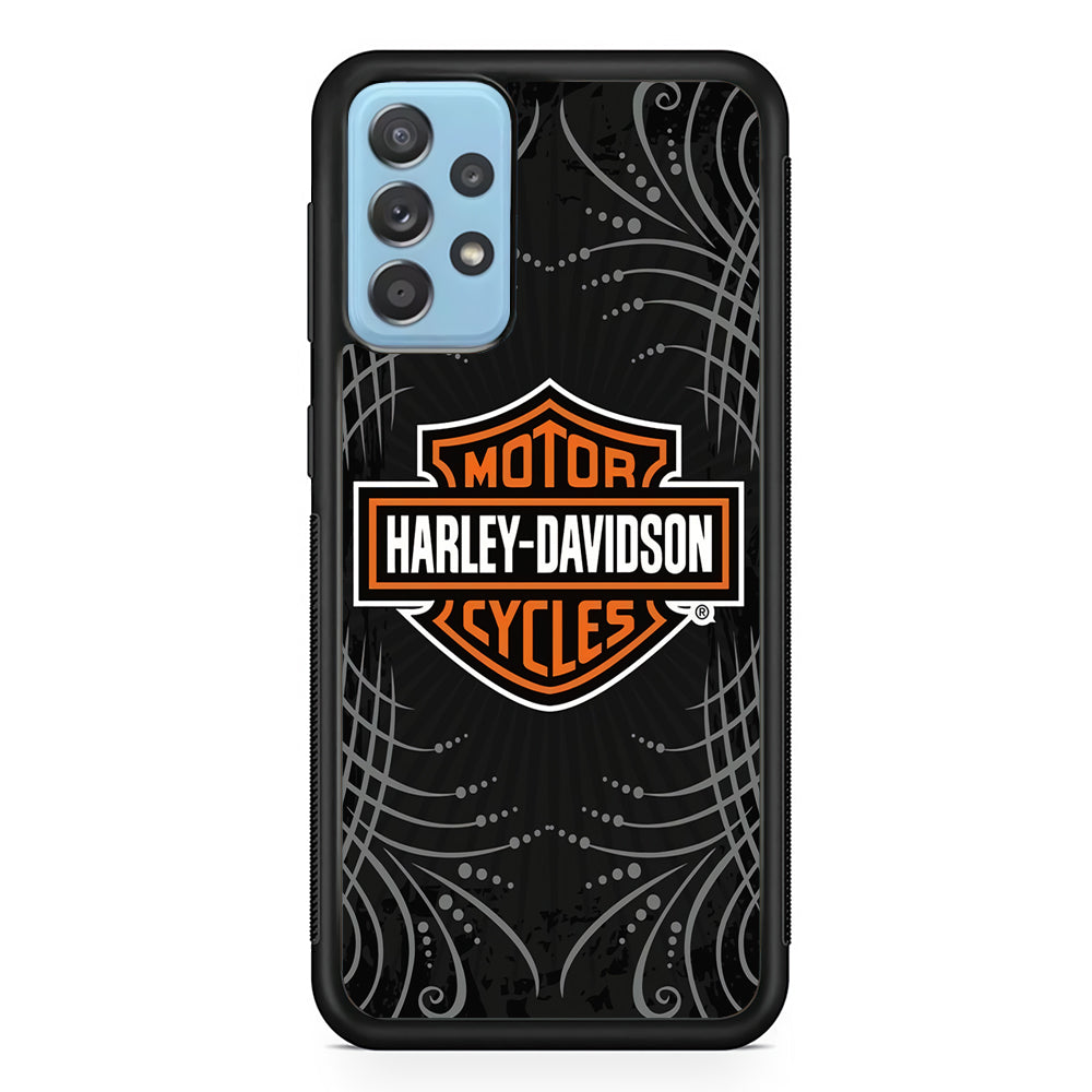 Harley Davidson Grey Motif Samsung Galaxy A72 Case-Mobile Phone Case-Rubber Black (2D Case)-Altracase