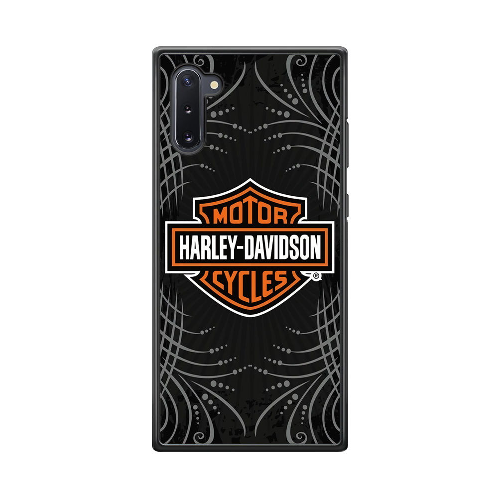 Harley Davidson Grey Motif Samsung Galaxy Note 10 Case-Mobile Phone Case-Rubber Black (2D Case)-Altracase