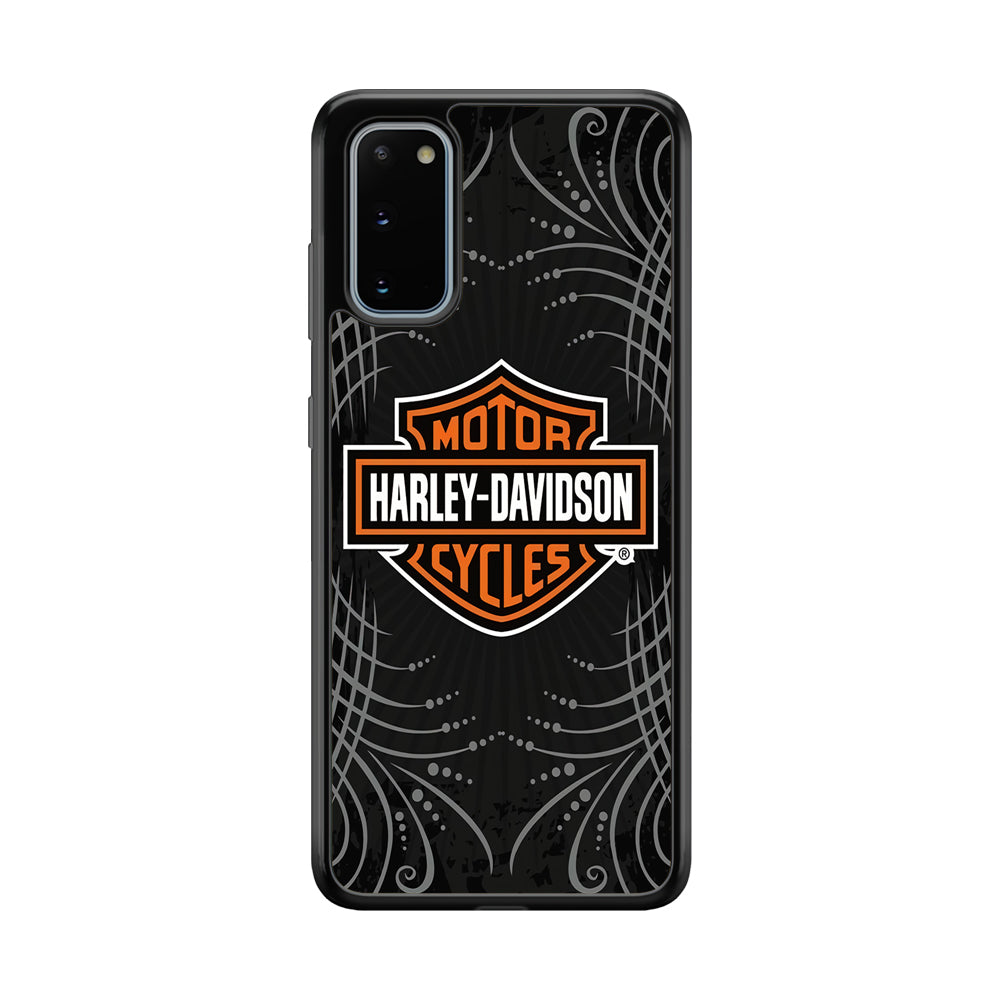 Harley Davidson Grey Motif Samsung Galaxy S20 Case-Mobile Phone Case-Rubber Black (2D Case)-Altracase