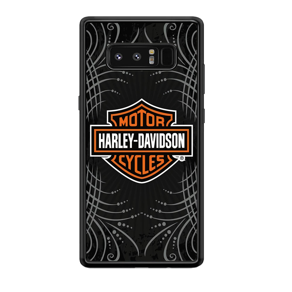Harley Davidson Grey Motif Samsung Galaxy Note 8 Case-Mobile Phone Case-Rubber Black (2D Case)-Altracase