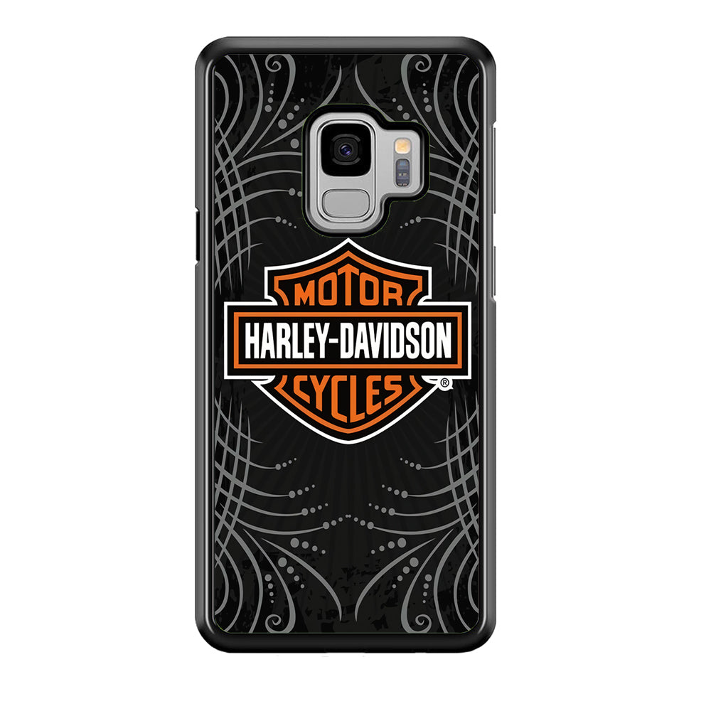 Harley Davidson Grey Motif Samsung Galaxy S9 Case-Mobile Phone Case-Rubber Black (2D Case)-Altracase