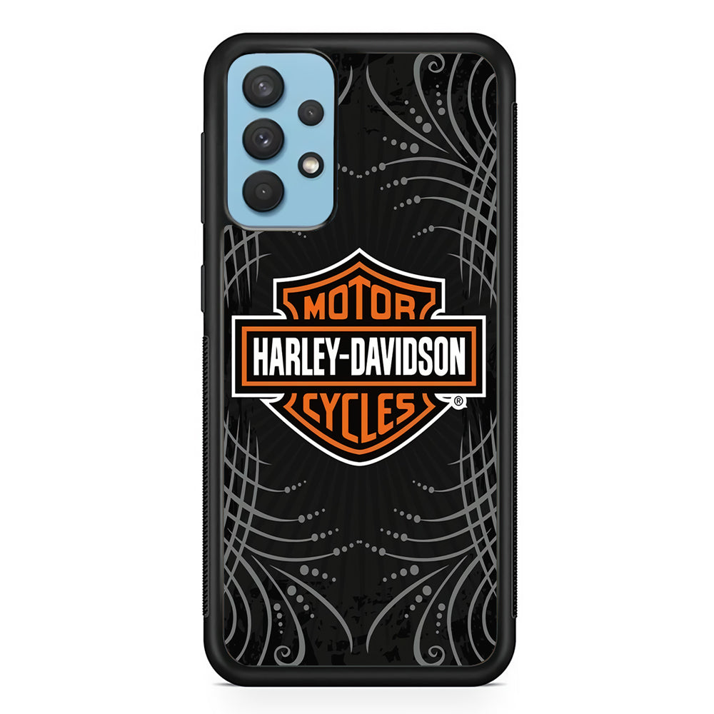 Harley Davidson Grey Motif Samsung Galaxy A32 Case-Mobile Phone Case-Rubber Black (2D Case)-Altracase