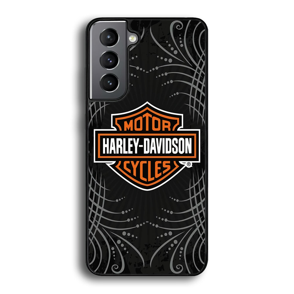 Harley Davidson Grey Motif Samsung Galaxy S21 Plus Case-Mobile Phone Case-Rubber Black (2D Case)-Altracase