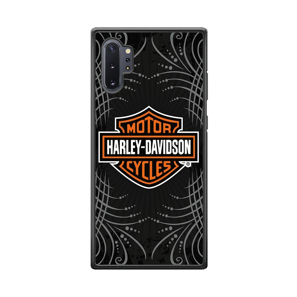 Harley Davidson Grey Motif Samsung Galaxy Note 10 Plus Case-Mobile Phone Case-Rubber Black (2D Case)-Altracase