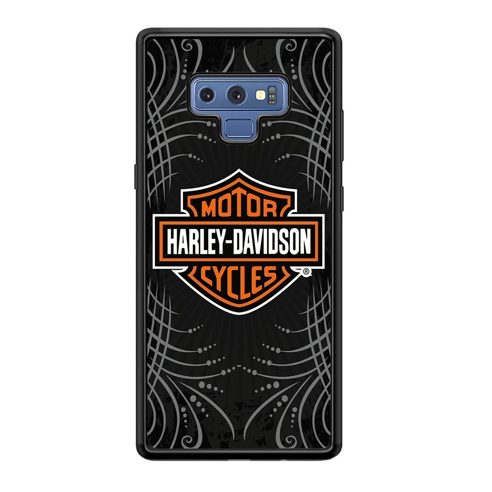 Harley Davidson Grey Motif Samsung Galaxy Note 9 Case-Mobile Phone Case-Rubber Black (2D Case)-Altracase