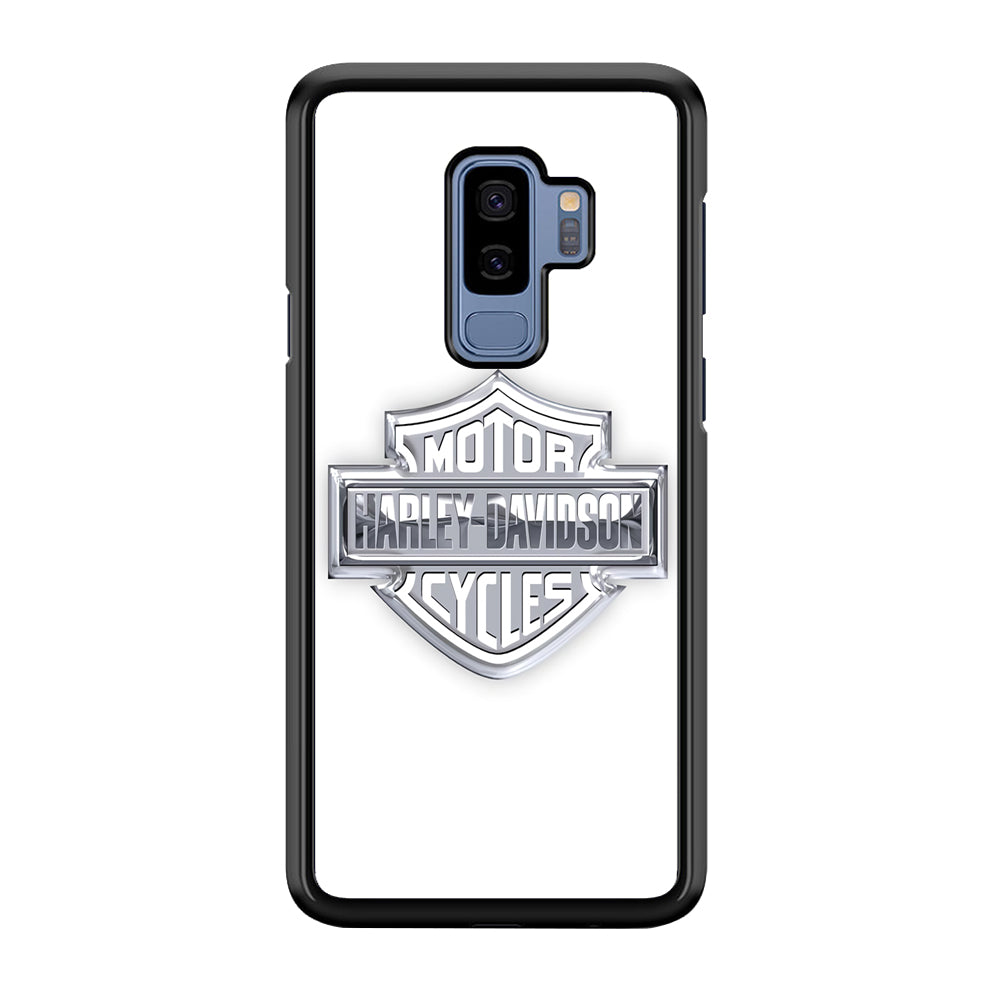 Harley Davidson Logo Silver Samsung Galaxy S9 Plus Case-Mobile Phone Case-Rubber Black (2D Case)-Altracase