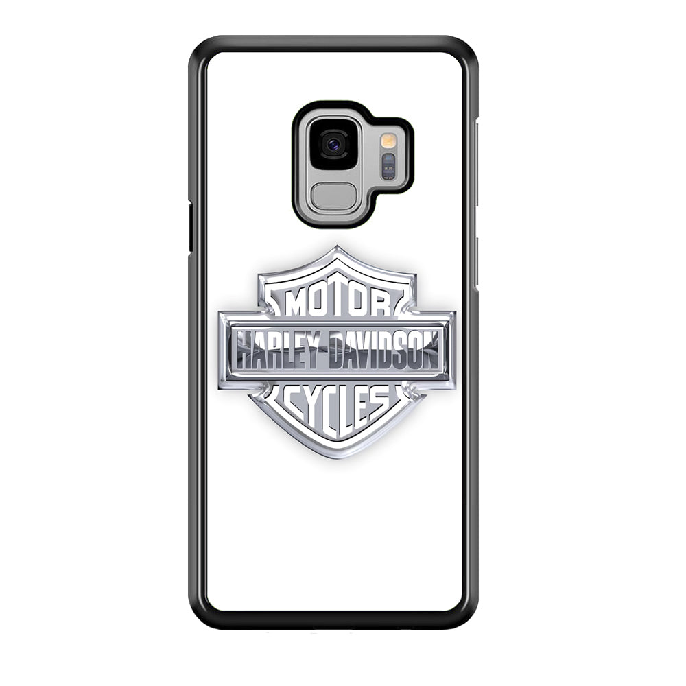 Harley Davidson Logo Silver Samsung Galaxy S9 Case-Mobile Phone Case-Rubber Black (2D Case)-Altracase